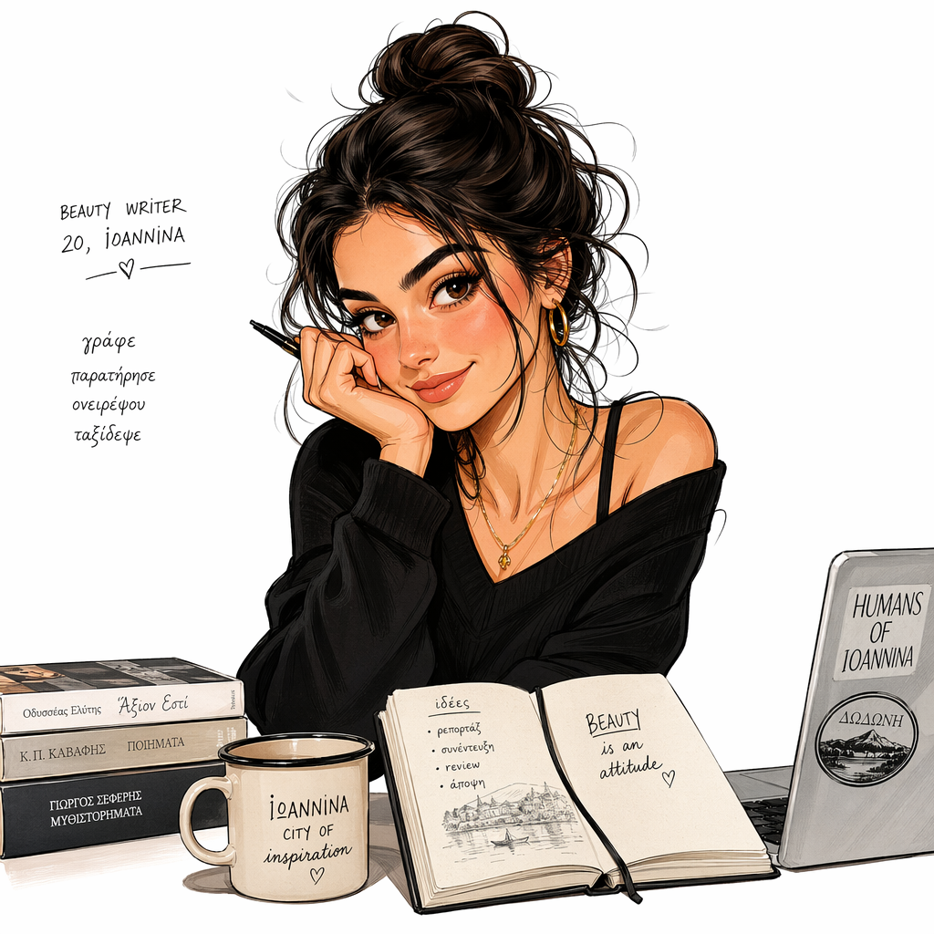 Alexia Mouzaki caricature