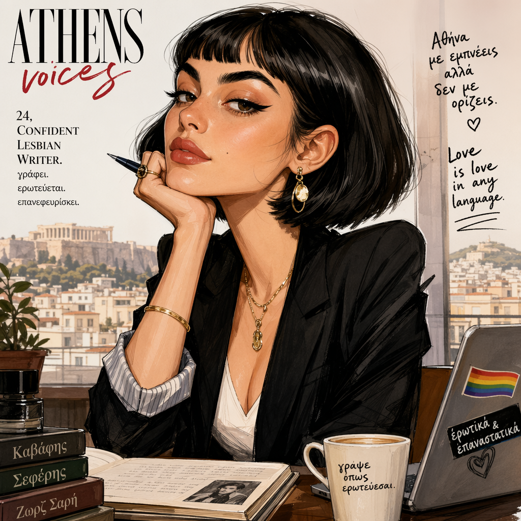 Danae Argyriou caricature