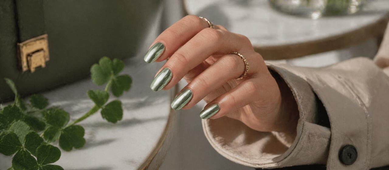 Green Chrome Nails for St. Patrick's Month Without Looking Costume-y image 3