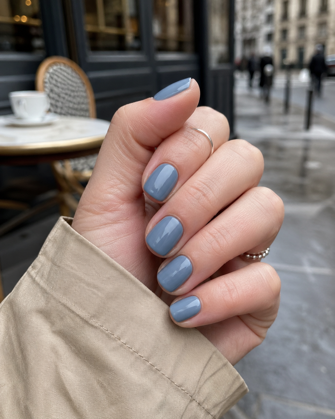Foggy Blue Nails for Transitional Weather image 1