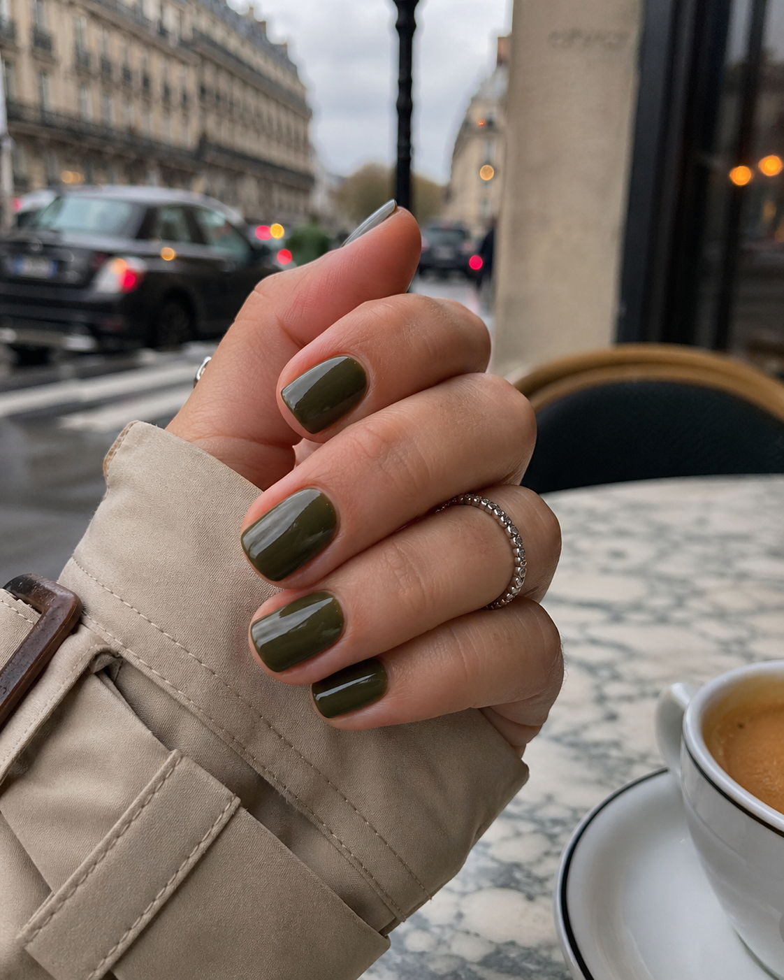 Olive Green Nails Still Rule Early Spring image 1