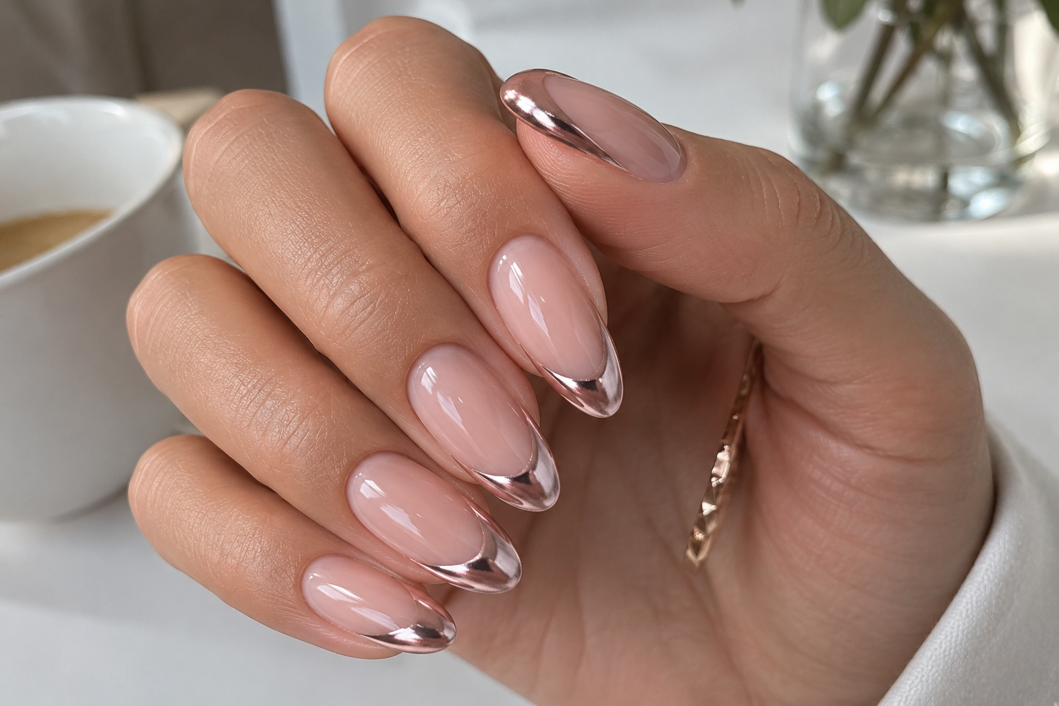 Chrome French Manicure: Because Sometimes Your French Tips Deserve Their Own Red Carpet