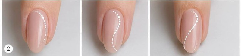 Curved dotted guide for dot-to-line nail art
