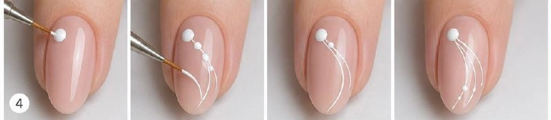 Dot-to-line nail art step-by-step curved line sequence