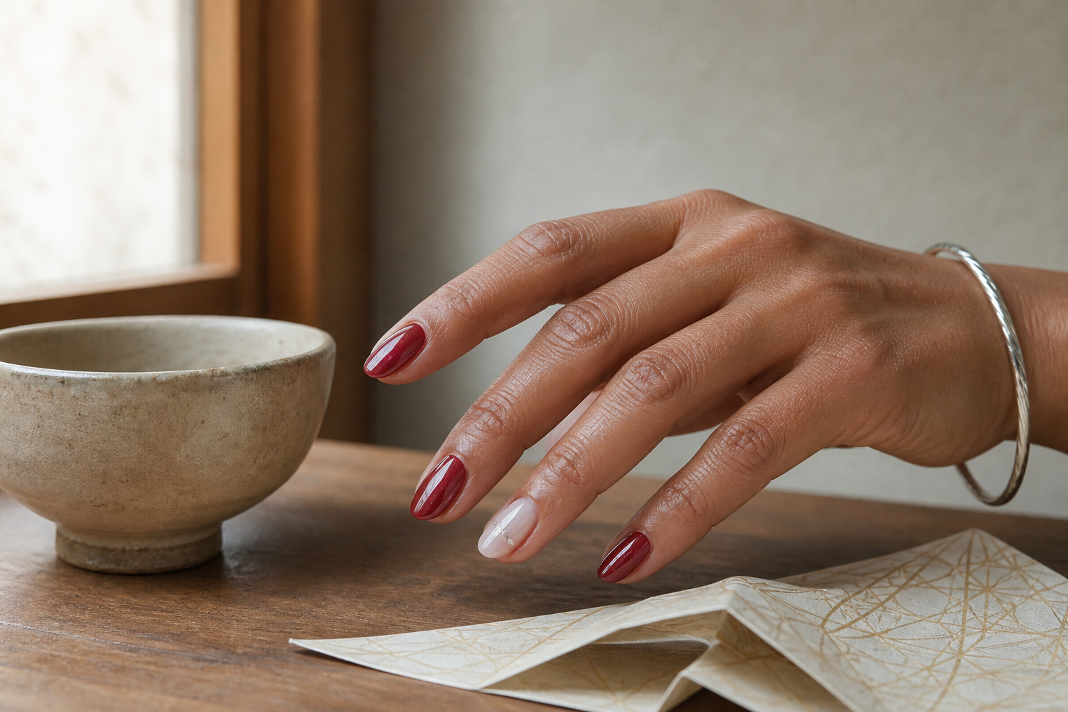 The repeatable red magnetic result on a different hand in a Japanese-inspired setting