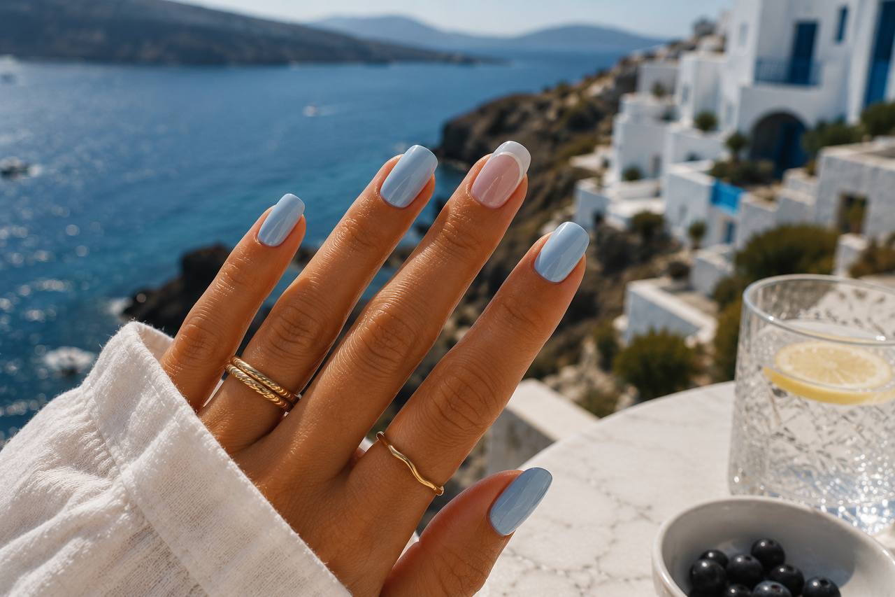 This Week Here in Greece: Cool Blue, Invisible French and the Return of the Soft Square