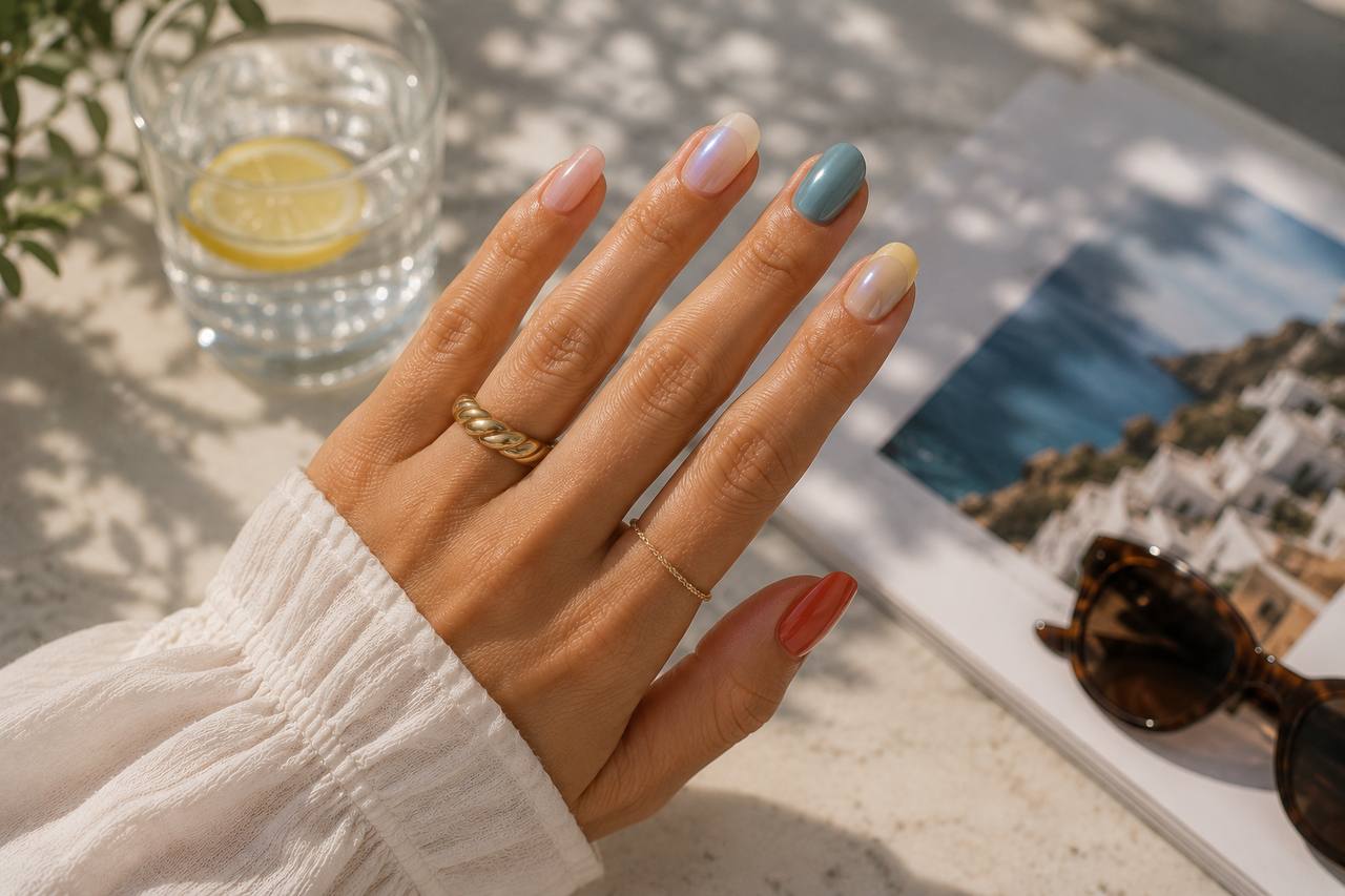 Soft American late-summer manicure colours