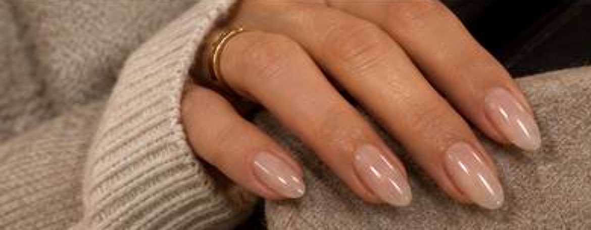 Sweet cream sheer nude manicure